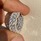 1.70CTW Lab Grown Diamond Hoop Earrings | 14K Solid Gold Inside Out Hoops | SGL Certified