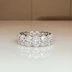 8CTW Oval Lab Grown Diamond Eternity Band | Hidden Halo Wedding Ring | 14K Solid Gold