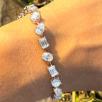 10CT Lab Grown Diamond Tennis Bracelet: 14K Gold Multi-Shape Certified Bracelet