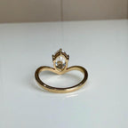 2CT Oval Lab Grown Diamond Engagement Ring | 14K Solid Gold V-Shank Solitaire | IGI Certified
