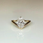 2CT Oval Lab Grown Diamond Engagement Ring | 14K Solid Gold V-Shank Solitaire | IGI Certified