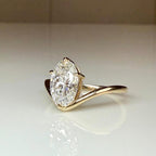 2CT Oval Lab Grown Diamond Engagement Ring | 14K Solid Gold V-Shank Solitaire | IGI Certified
