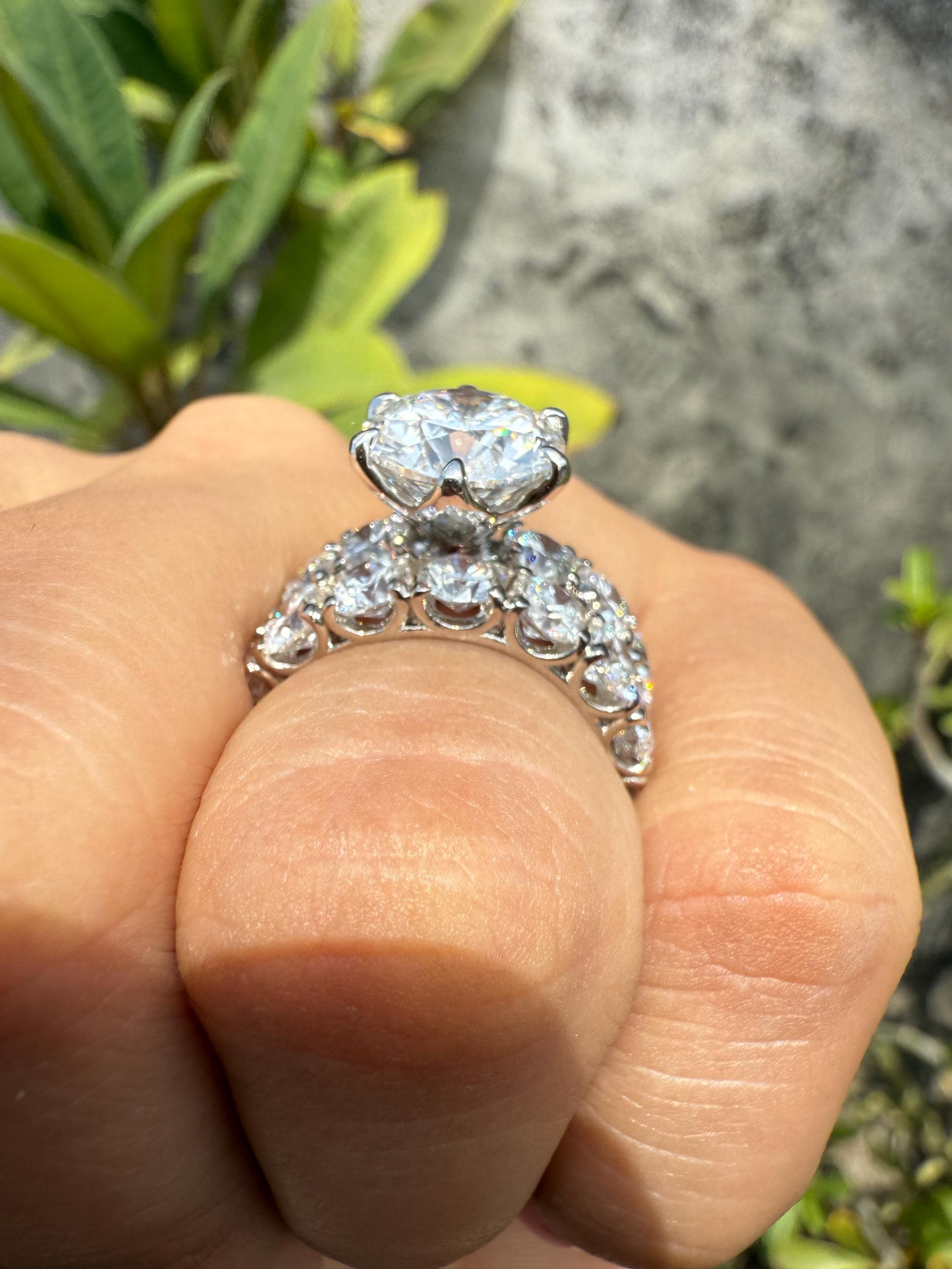 12 CTW Lab Grown Diamond Bridal Set | 14K Gold Engagement Ring Wedding Band (IGI Certified)