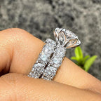 12 CTW Lab Grown Diamond Bridal Set | 14K Gold Engagement Ring Wedding Band (IGI Certified)