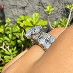 12 CTW Lab Grown Diamond Bridal Set | 14K Gold Engagement Ring Wedding Band (IGI Certified)