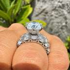 12 CTW Lab Grown Diamond Bridal Set | 14K Gold Engagement Ring Wedding Band (IGI Certified)
