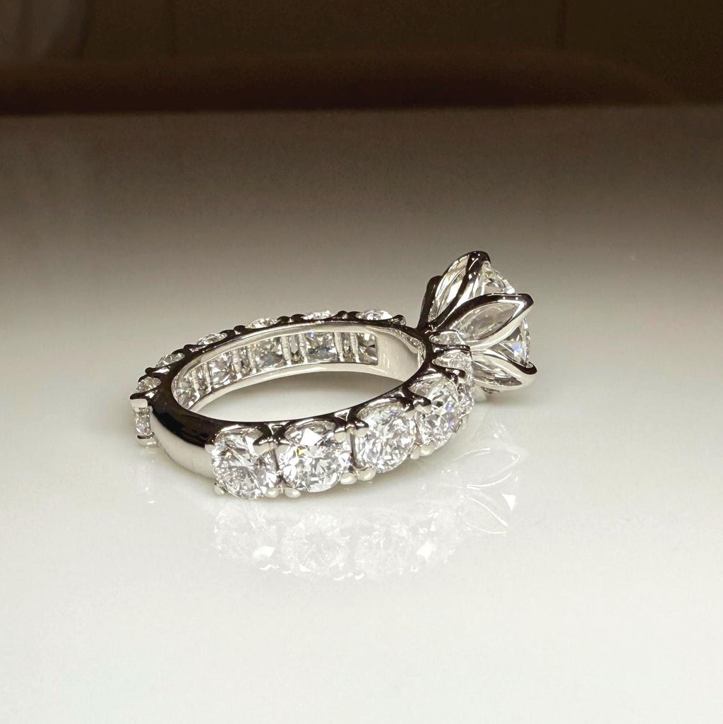 12 CTW Lab Grown Diamond Bridal Set | 14K Gold Engagement Ring Wedding Band (IGI Certified)