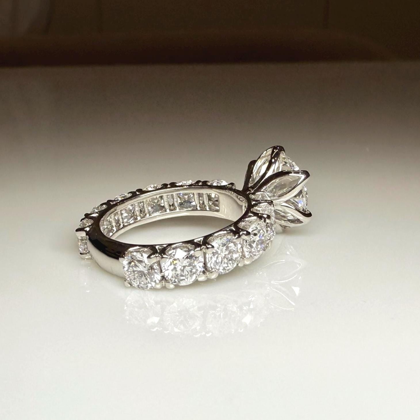 12 CTW Lab Grown Diamond Bridal Set | 14K Gold Engagement Ring Wedding Band (IGI Certified)