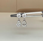 3CTW Lab Grown Diamond Drop Earrings | Round Pear Dangle 14K Gold