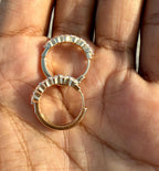 1.60CTW Lab Grown Diamond Hoop Earrings | Shared Prong Bubble Hoops | 14K Solid Gold