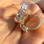 5CTW Lab Grown Diamond Hoop Earrings | Shared Prong Diamond Hoops | 14K Solid Gold