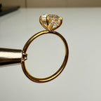 Oval Lab Grown Diamond Engagement Ring | Hidden Halo Solitaire | IGI Certified 14K Gold