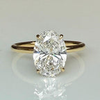 Oval Lab Grown Diamond Engagement Ring | Hidden Halo Solitaire | IGI Certified 14K Gold