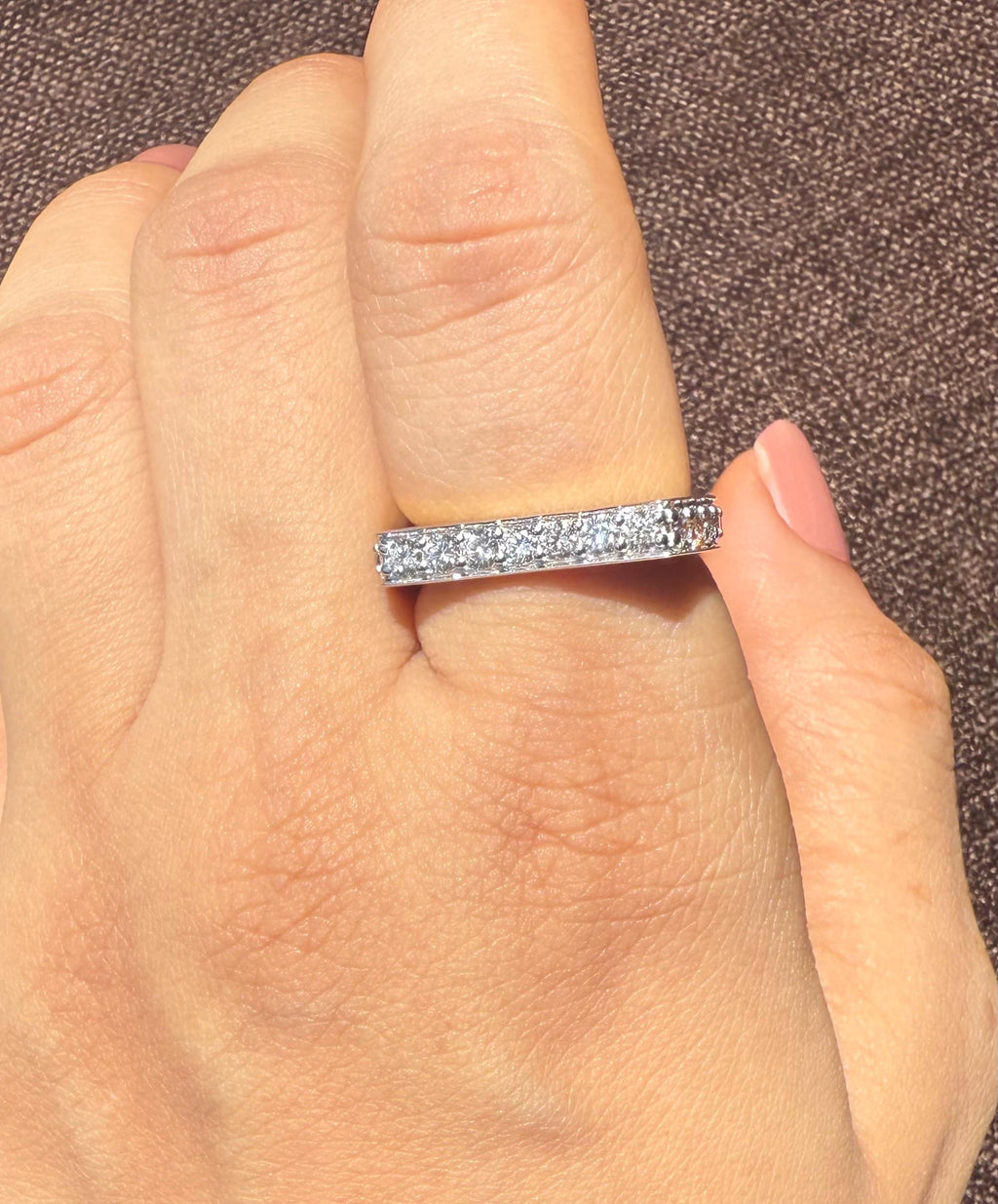 14K Solid Gold Full Eternity Band | Lab-Grown Diamond Wedding Ring