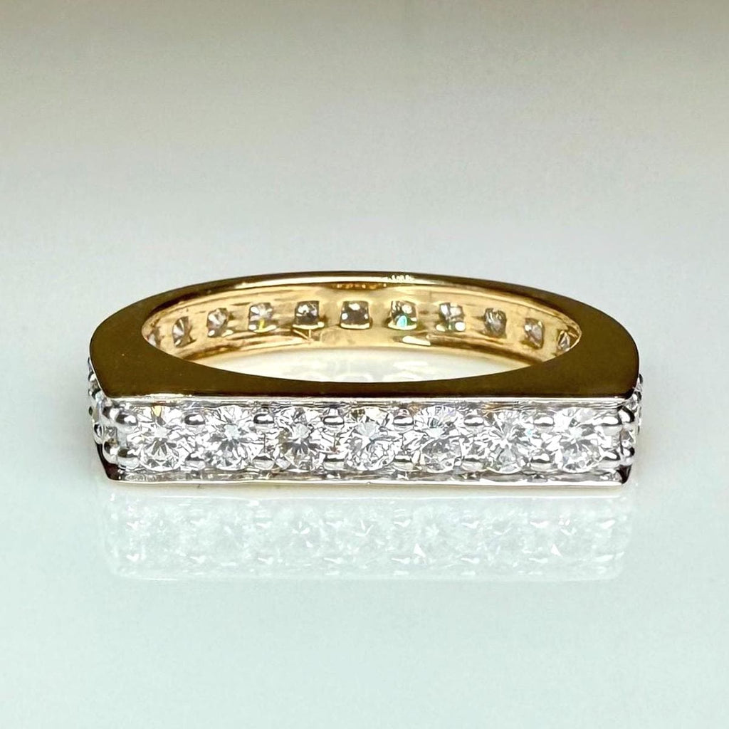 14K Solid Gold Full Eternity Band | Lab-Grown Diamond Wedding Ring