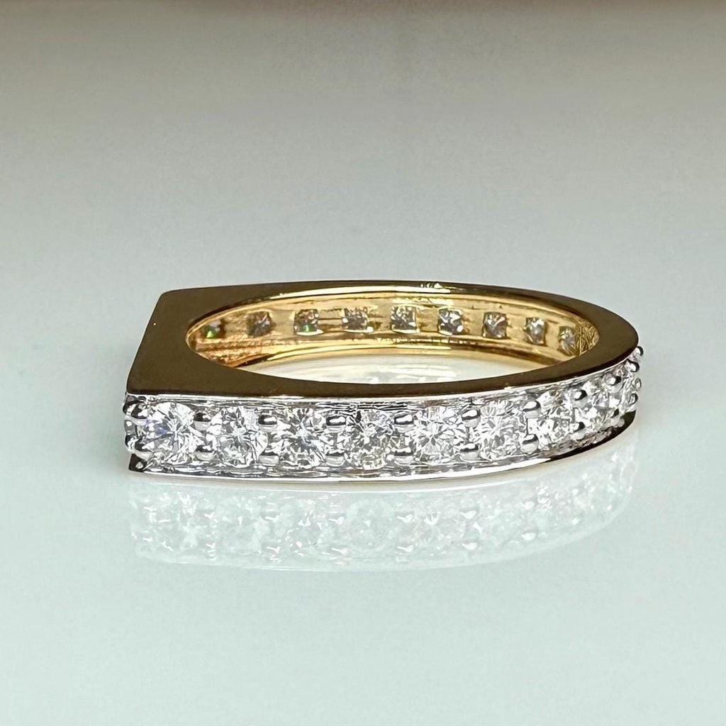 14K Solid Gold Full Eternity Band | Lab-Grown Diamond Wedding Ring