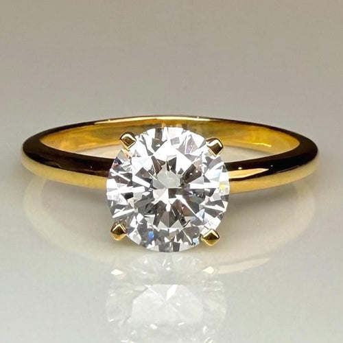 2.00 Carat Lab Grown Diamond Solitaire Ring | 14K Gold, D Color, VVS2