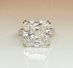 10CT Square Radiant Cut Lab Grown Diamond Engagement Ring | 14K Gold, E VS Clarity