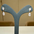 3CTW Pear Lab Grown Diamond Dangle Earrings | 14K Gold Bridal Jewelry