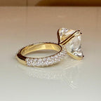 10CT Square Radiant Cut Lab Grown Diamond Engagement Ring | 14K Gold, E VS Clarity