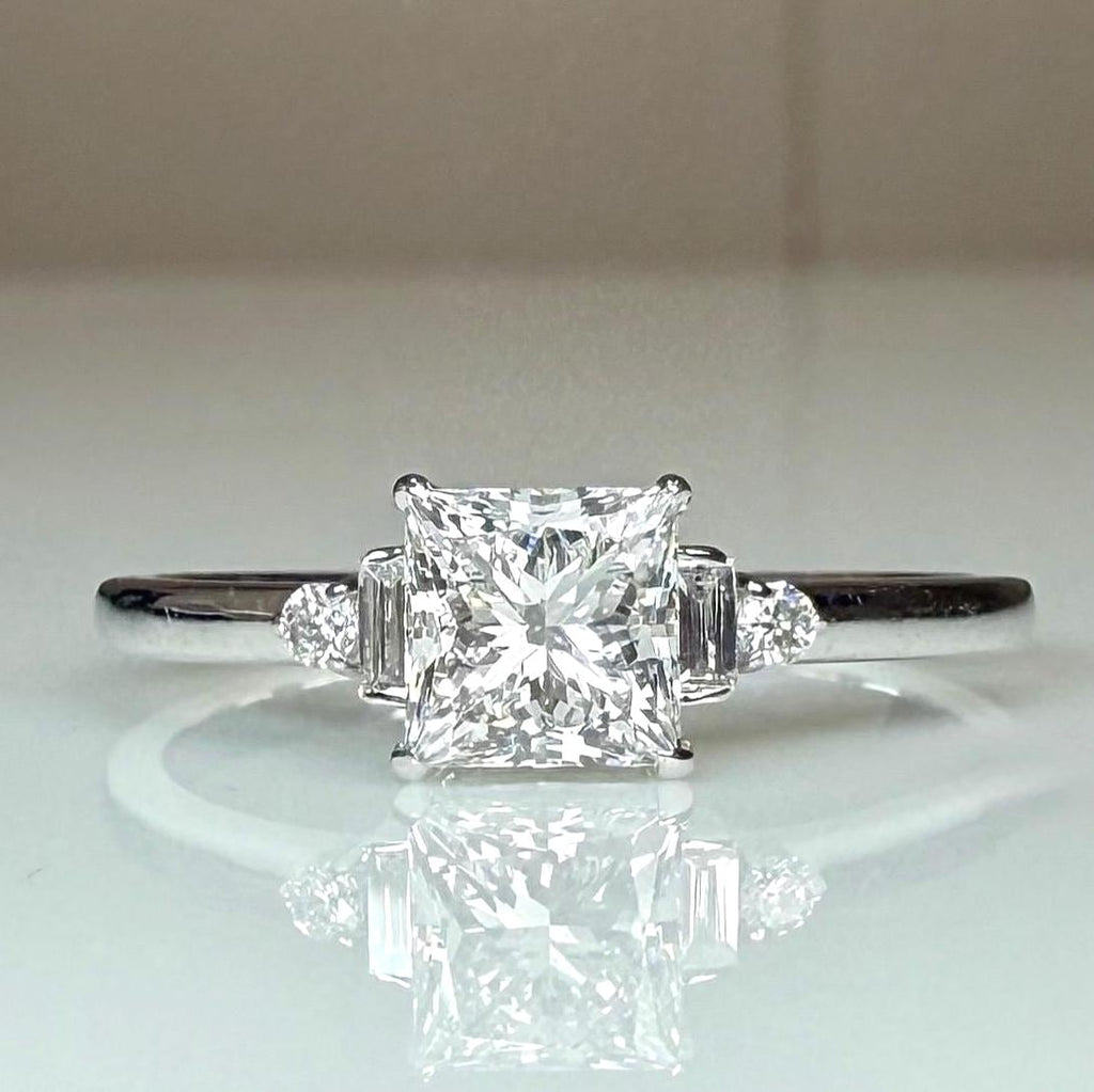 Princess Cut Lab Grown Diamond Engagement Ring | 5 Stone 14K Gold (IGI Certified)