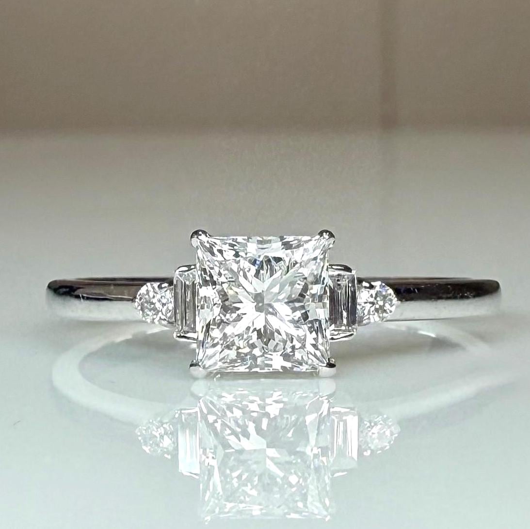 Princess Cut Lab Grown Diamond Engagement Ring | 5 Stone 14K Gold (IGI Certified)
