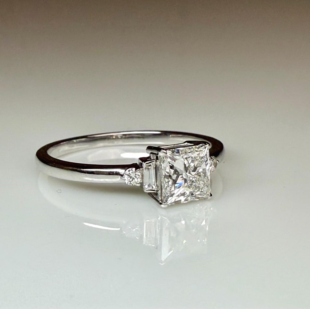 Princess Cut Lab Grown Diamond Engagement Ring | 5 Stone 14K Gold (IGI Certified)