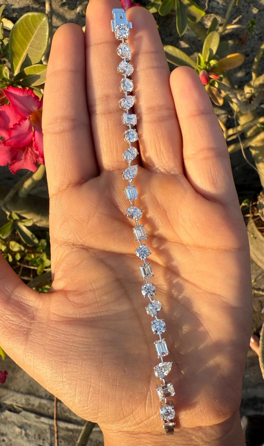 10CT Lab Grown Diamond Tennis Bracelet: 14K Gold Multi-Shape Certified Bracelet