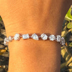 10CT Lab Grown Diamond Tennis Bracelet: 14K Gold Multi-Shape Certified Bracelet