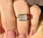 2CT Radiant Cut Lab Diamond East West Bezel Ring | 14K Solid Gold IGI Certified E VS