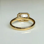 2CT Radiant Cut Lab Diamond East West Bezel Ring | 14K Solid Gold IGI Certified E VS