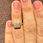 2CT Radiant Cut Lab Diamond East West Bezel Ring | 14K Solid Gold IGI Certified E VS