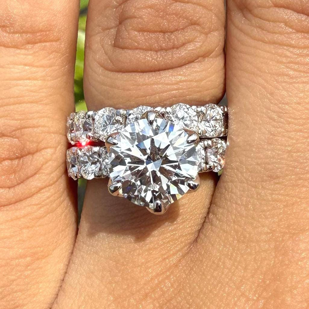 12 CTW Lab Grown Diamond Bridal Set | 14K Gold Engagement Ring Wedding Band (IGI Certified)