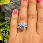 12 CTW Lab Grown Diamond Bridal Set | 14K Gold Engagement Ring Wedding Band (IGI Certified)