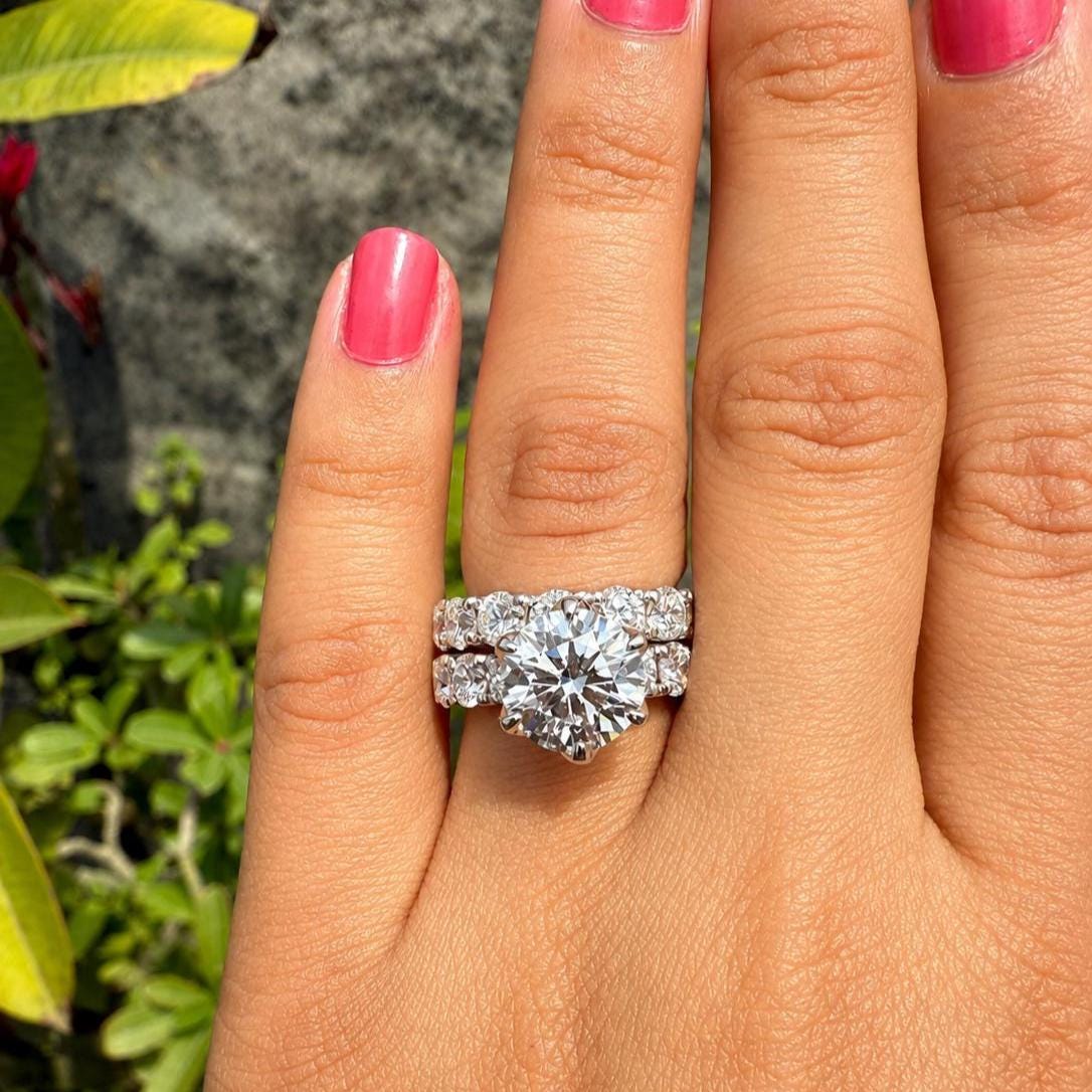 12 CTW Lab Grown Diamond Bridal Set | 14K Gold Engagement Ring Wedding Band (IGI Certified)