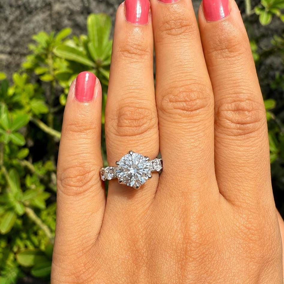 12 CTW Lab Grown Diamond Bridal Set | 14K Gold Engagement Ring Wedding Band (IGI Certified)