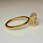 Oval Lab Grown Diamond Engagement Ring | Hidden Halo Solitaire | IGI Certified 14K Gold