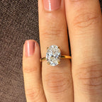 Oval Lab Grown Diamond Engagement Ring | Hidden Halo Solitaire | IGI Certified 14K Gold