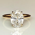 Oval Lab Grown Diamond Engagement Ring | Hidden Halo Solitaire | IGI Certified 14K Gold