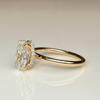 Oval Lab Grown Diamond Engagement Ring | Hidden Halo Solitaire | IGI Certified 14K Gold