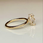 Oval Lab Grown Diamond Engagement Ring | Hidden Halo Solitaire | IGI Certified 14K Gold