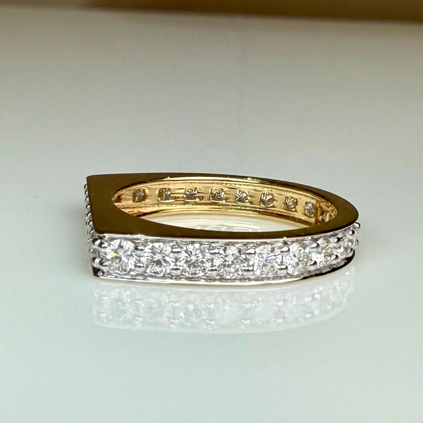 14K Solid Gold Full Eternity Band | Lab-Grown Diamond Wedding Ring