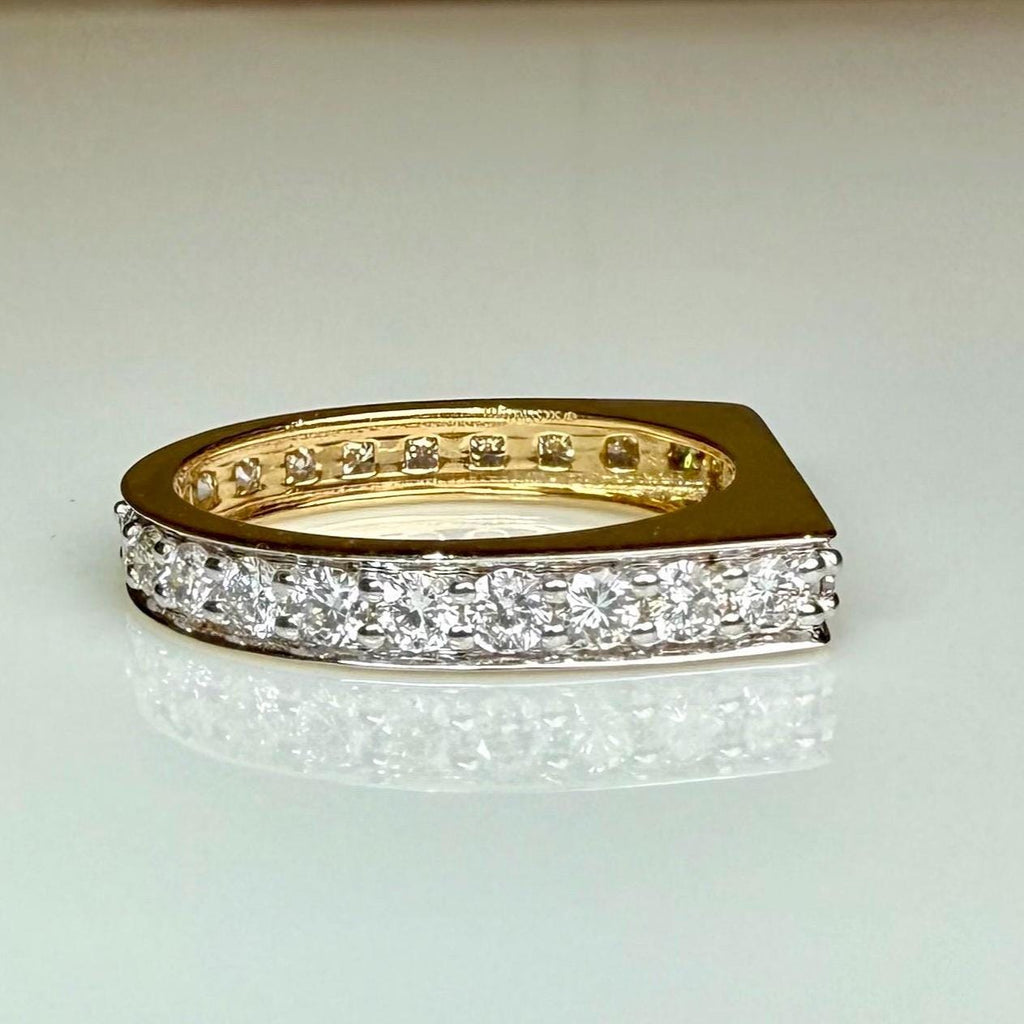 14K Solid Gold Full Eternity Band | Lab-Grown Diamond Wedding Ring