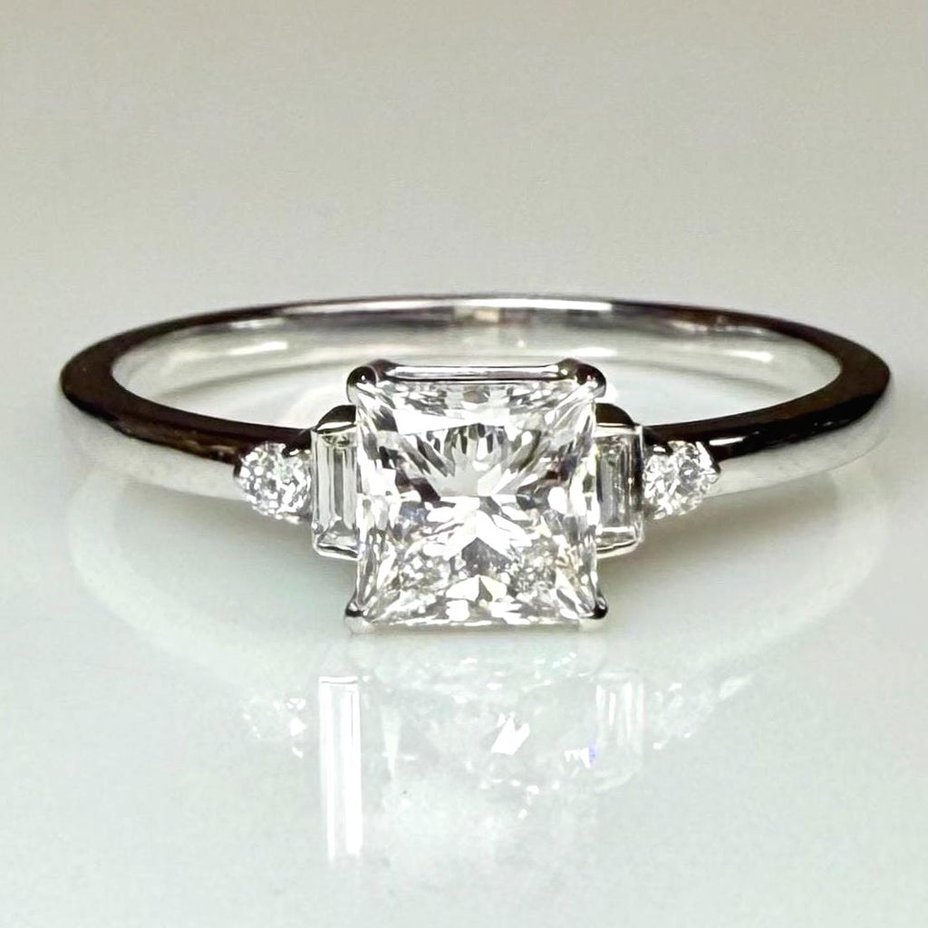 Princess Cut Lab Grown Diamond Engagement Ring | 5 Stone 14K Gold (IGI Certified)