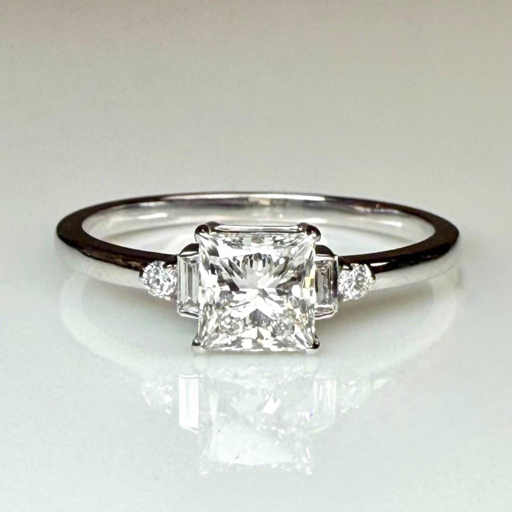 Princess Cut Lab Grown Diamond Engagement Ring | 5 Stone 14K Gold (IGI Certified)