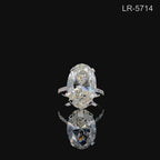 8CT Oval Lab Grown Diamond Engagement Ring: 14K Gold Statement Bridal Ring