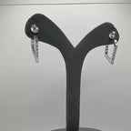 14K Gold Lab Grown Diamond Hoop Earrings: Geometric Dangle