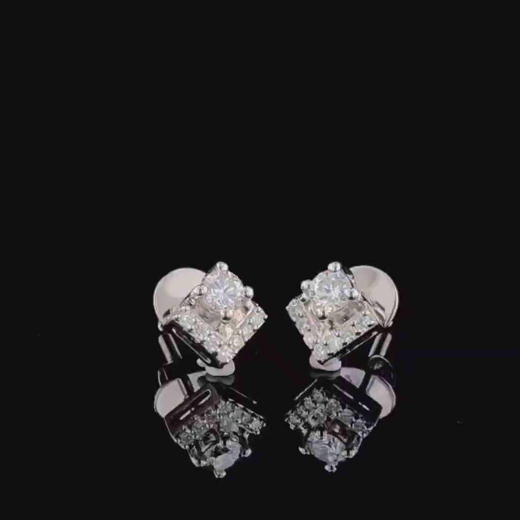 Lab Grown Diamond Stud Earrings | 14K Gold Screwback, E-F VVS-VS