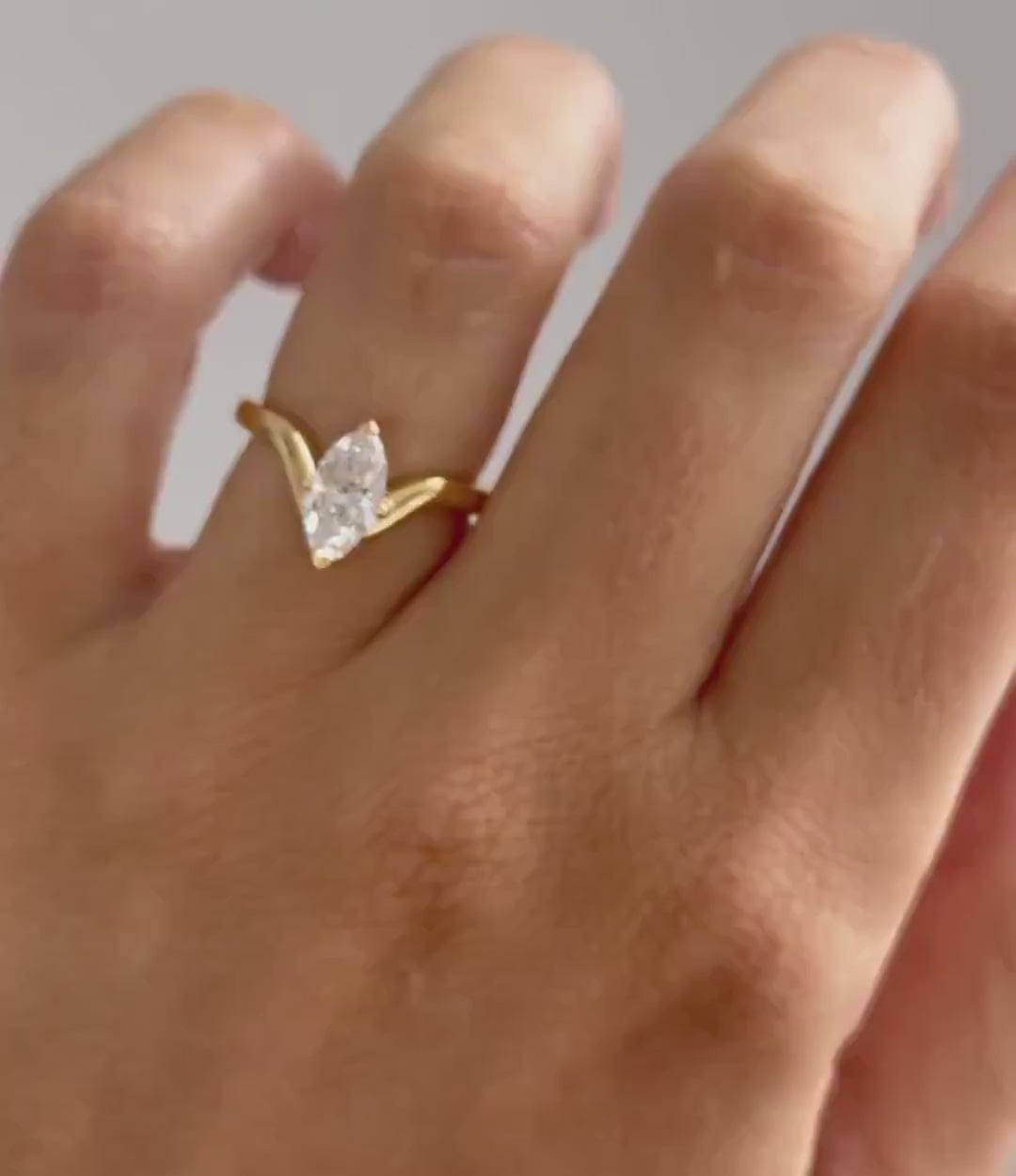 1ct Marquise Lab Grown Diamond Ring | 14K Gold Solitaire, IGI Certified