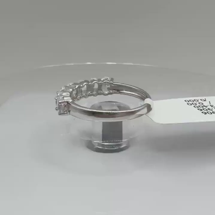 Oval Lab Grown Diamond Wedding Band: 14K Gold Half Eternity Anniversary Ring